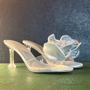 Aldo Disney Cinderella vinyl mule with pastel blue rosette